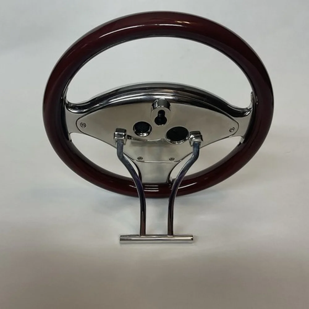 Vintage Weston Chrome and Brown Steering Wheel Desk Clock‎ 6